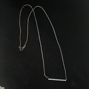 Kay Jewelers Sterling Silver White Sapphire Bar Necklace